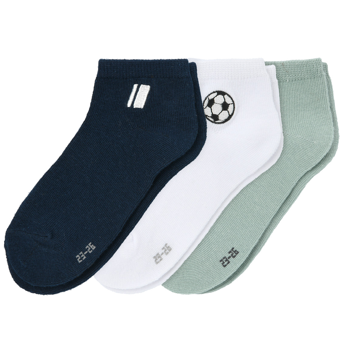 3 Paar Jungen Sneaker-Socken knöchelhoch