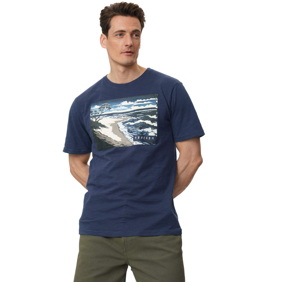 Heren-T-shirt met grote opdruk