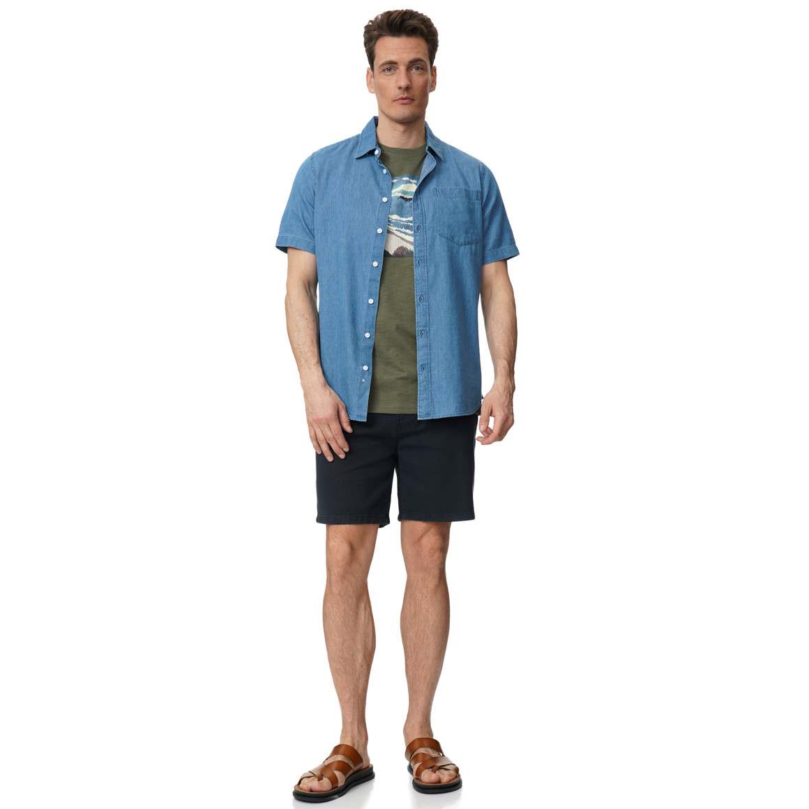 Heren-T-shirt met grote print