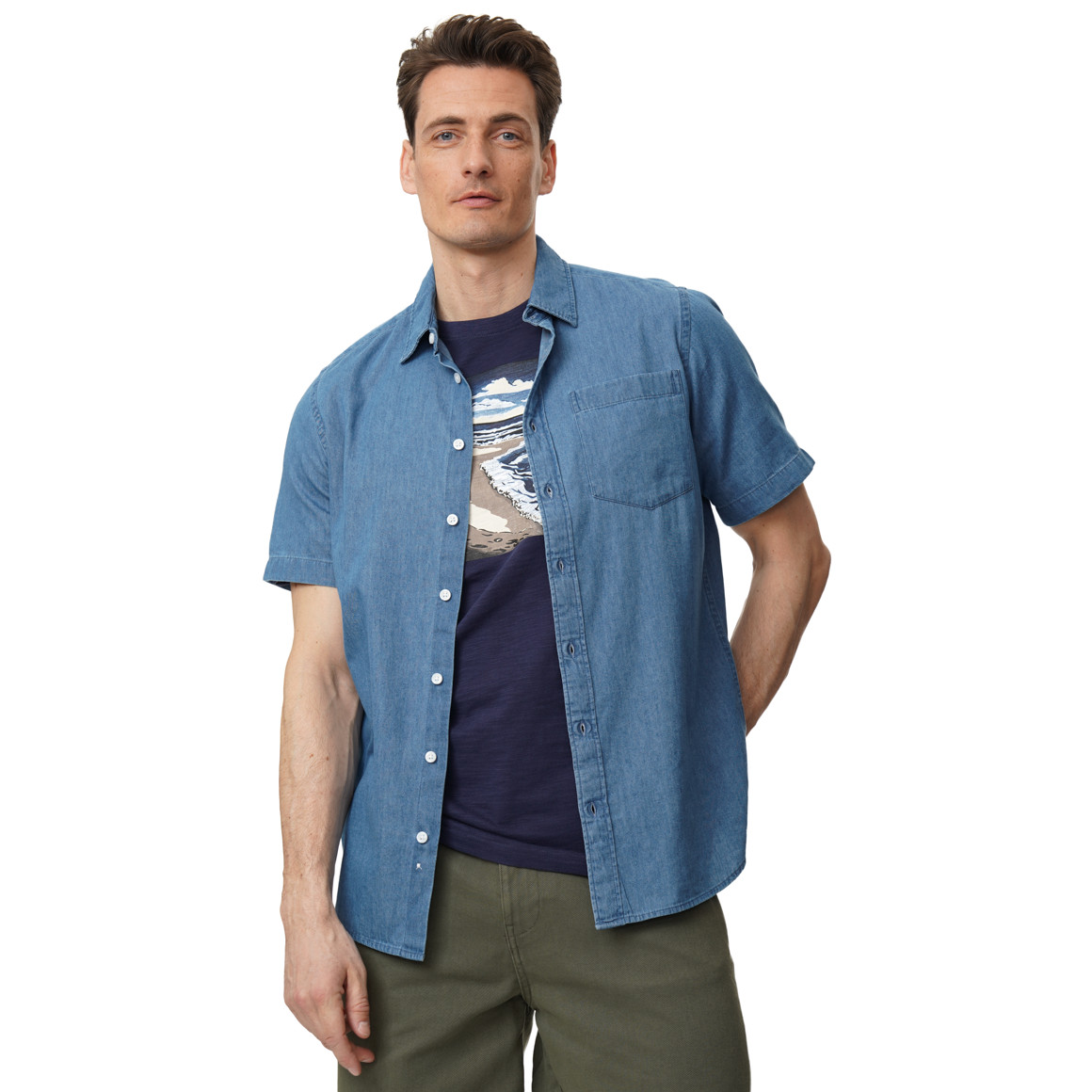 Herren Hemd in Jeans-Optik