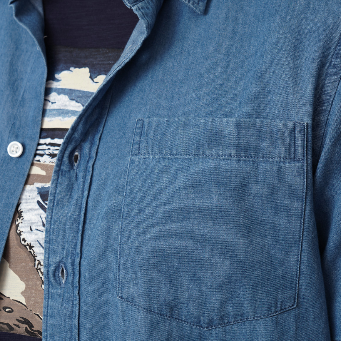 Herren Hemd in Jeans-Optik