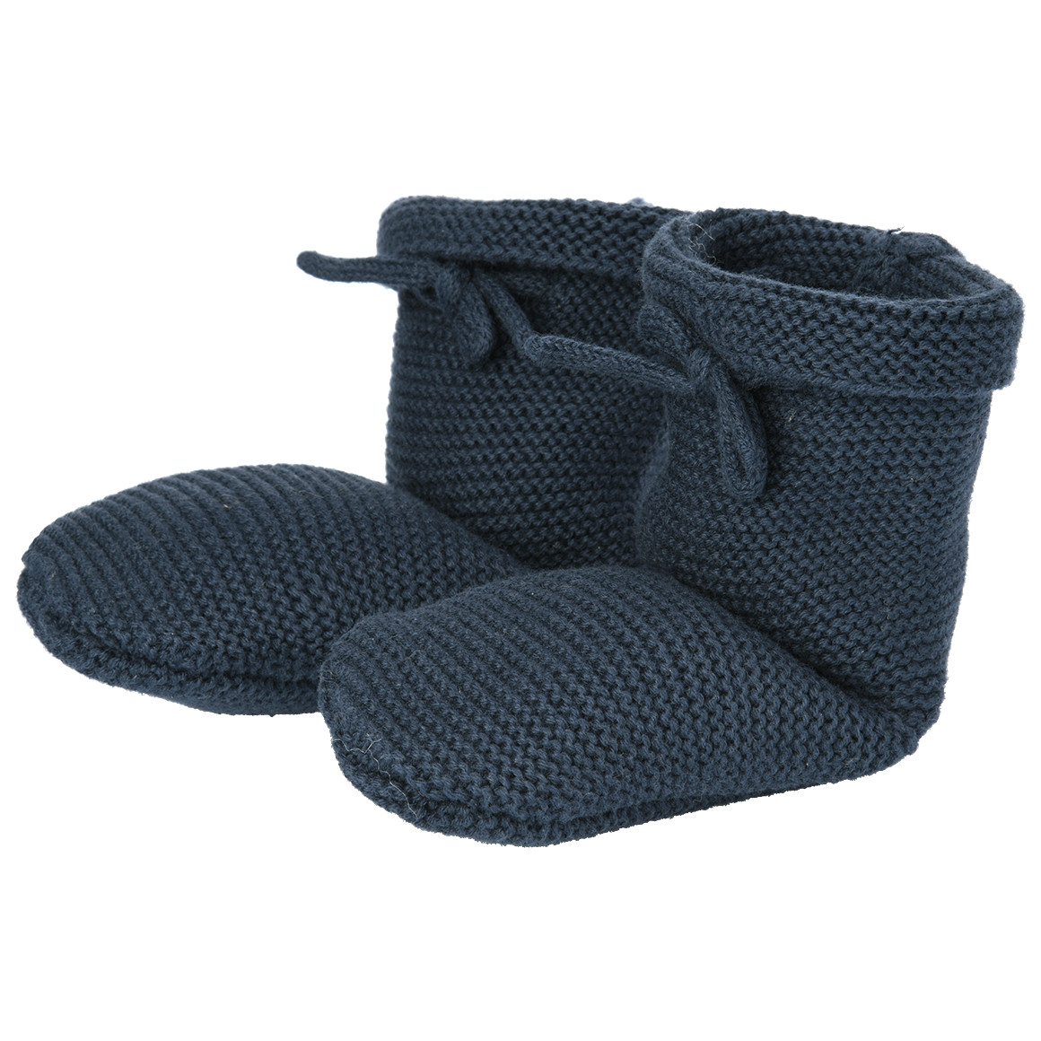 1 paar gebreide babyschoentjes met veters