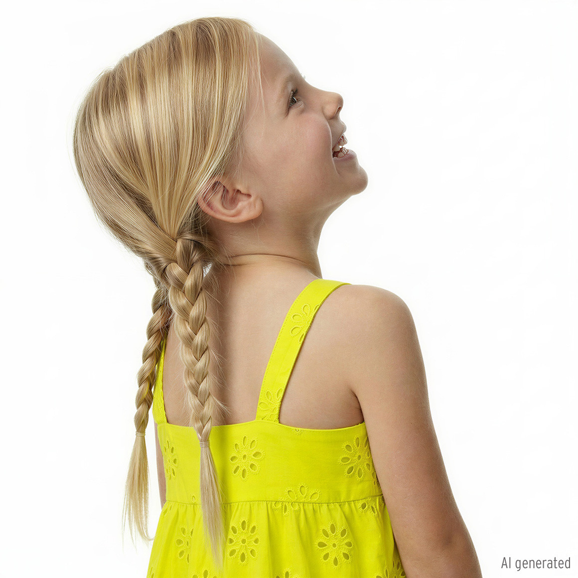 Mädchen Kleid mit Lochstickerei
