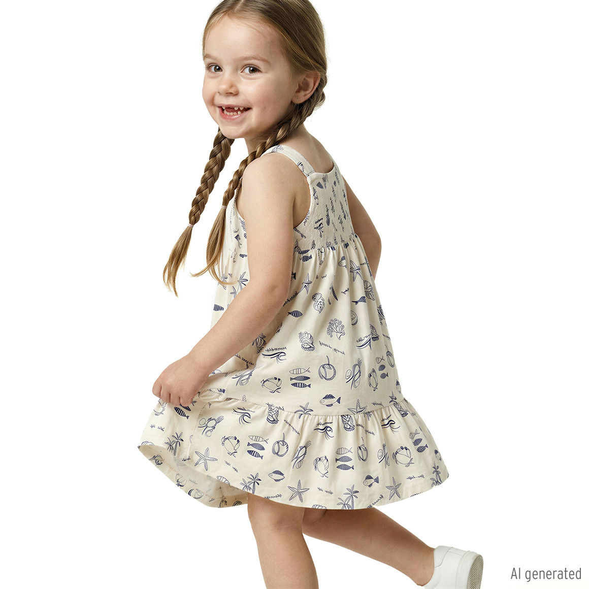 Mädchen Kleid mit Allover-Print