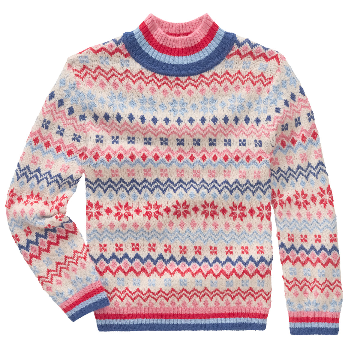 Gebreide kindertrui met kleurrijk patroon