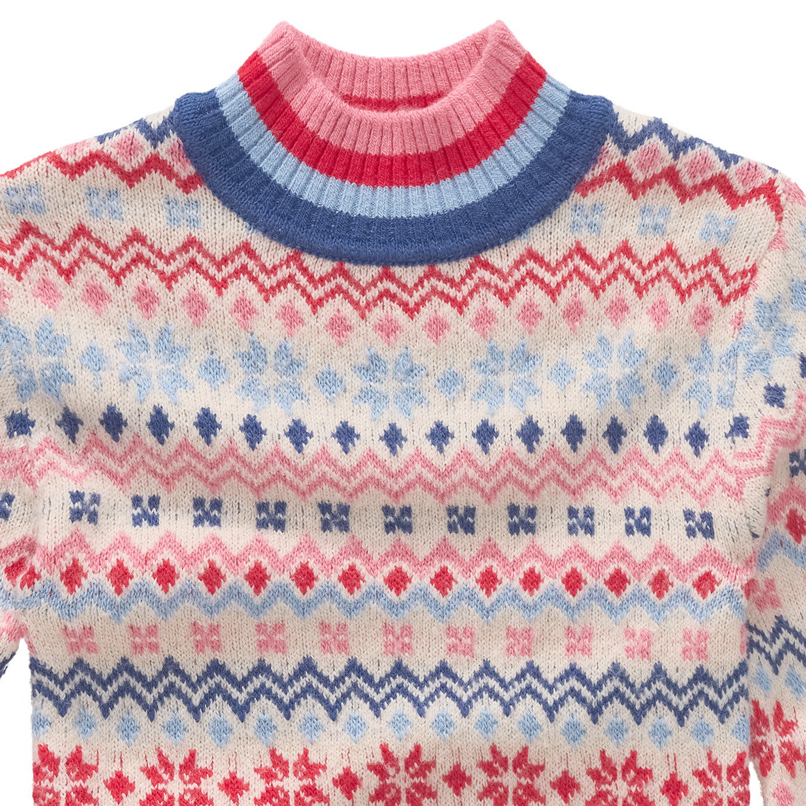 Gebreide kindertrui met kleurrijk patroon