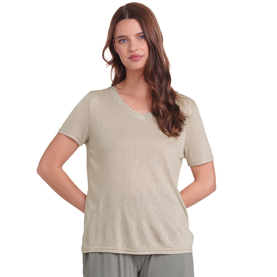 Dames T-shirt met effectgaren