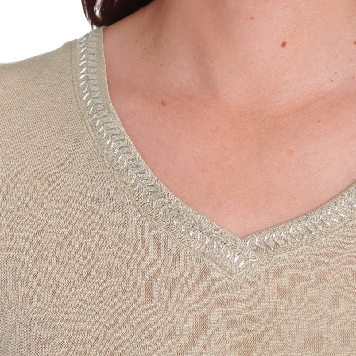 Dames T-shirt met effectgaren