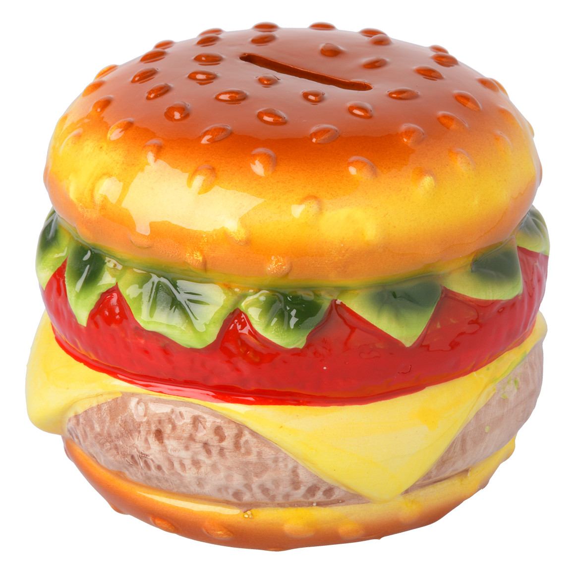Spaarpot in hamburgerontwerp