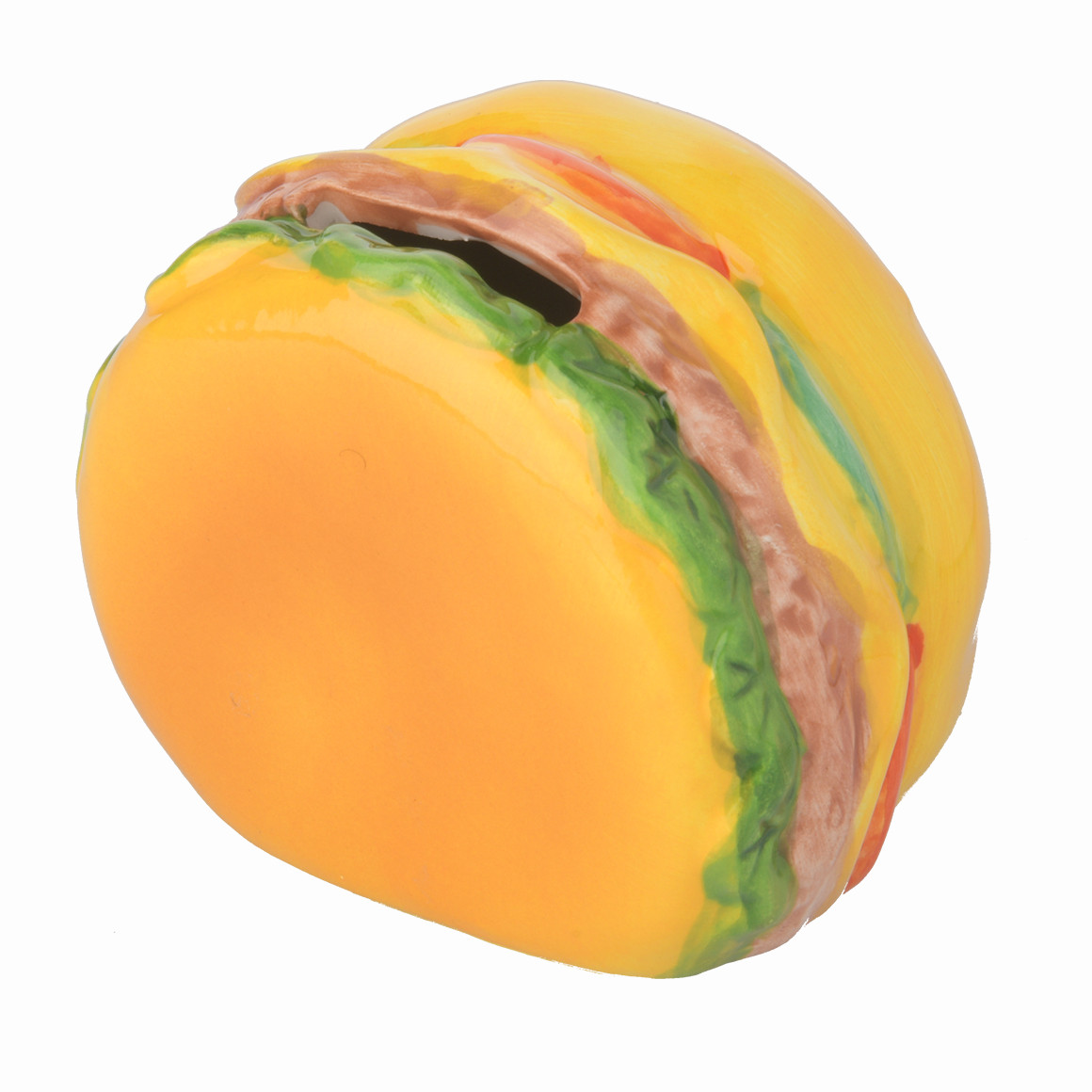 Kleine spaarpot in hamburgerontwerp