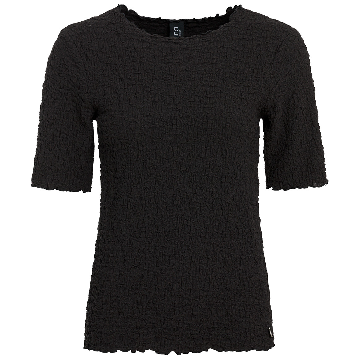 Damen T-Shirt in Crepp-Optik