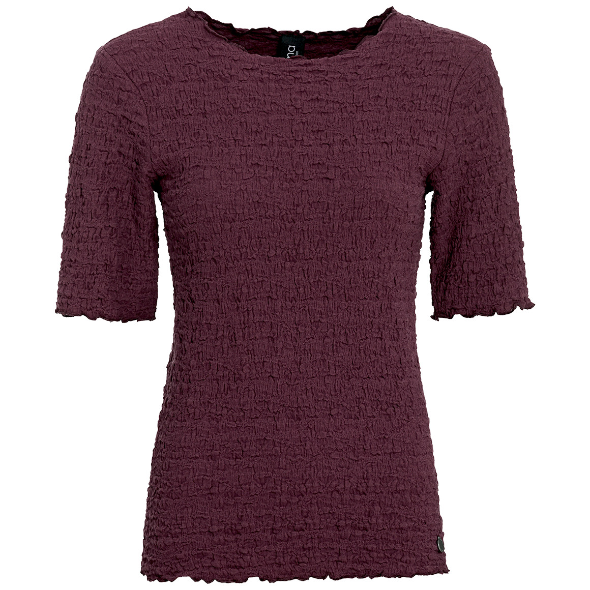 Dames T-shirt in crêpe-look