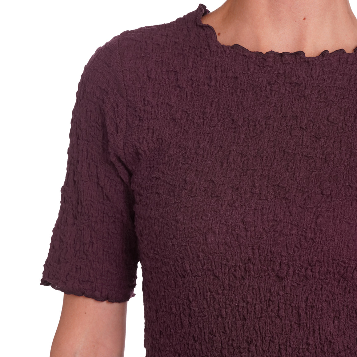 Dames T-shirt in crêpe-look