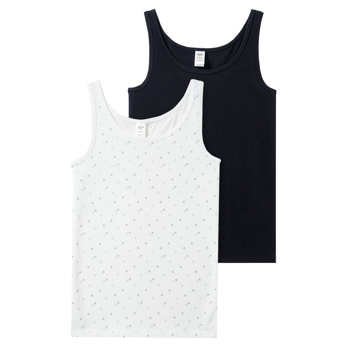 2 Mädchen Unterhemden unifarben