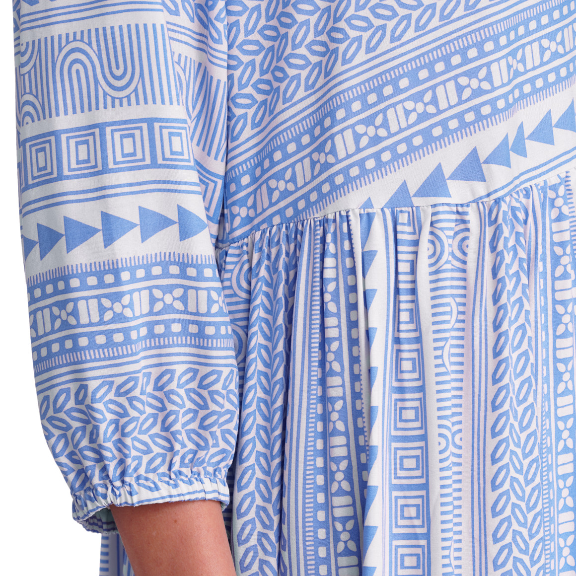 Dames maxi-jurk met all-overmotief