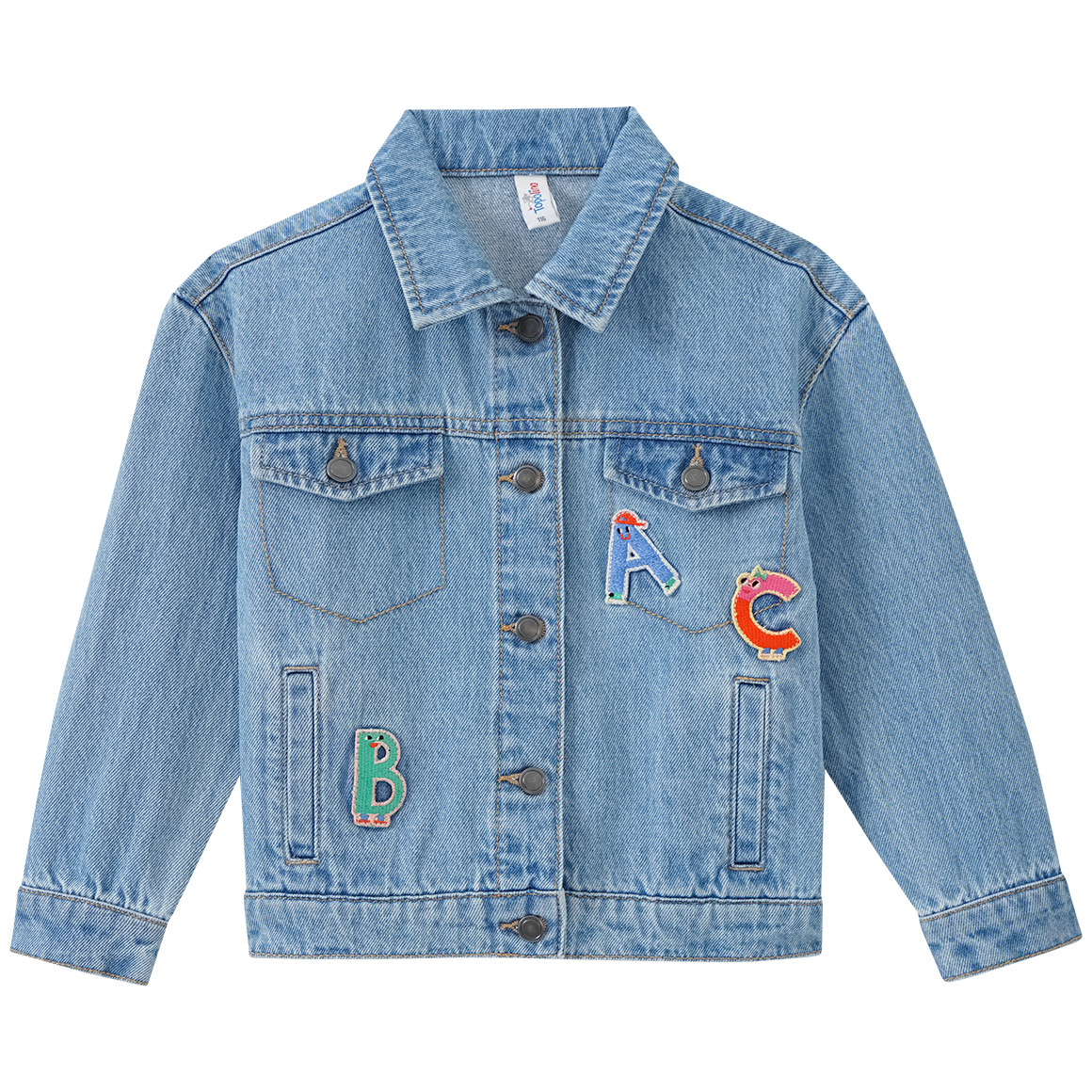 Kinder Jeansjacke mit Buchstaben-Applikation