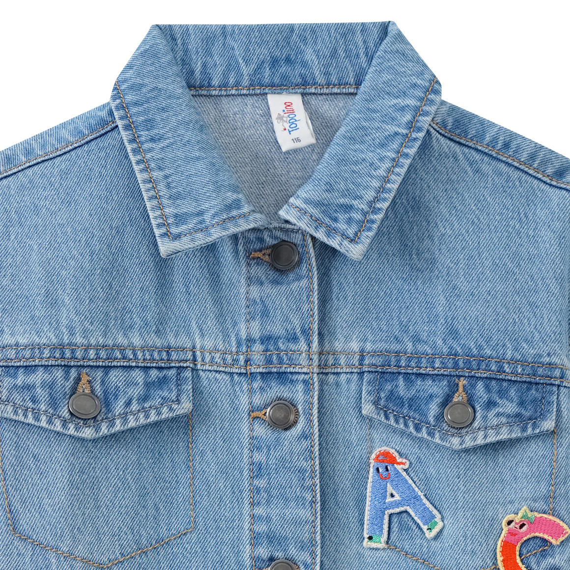 Kinder Jeansjacke mit Buchstaben-Applikation
