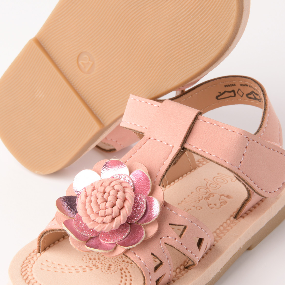 Baby Sandalen mit Blumen-Applikation