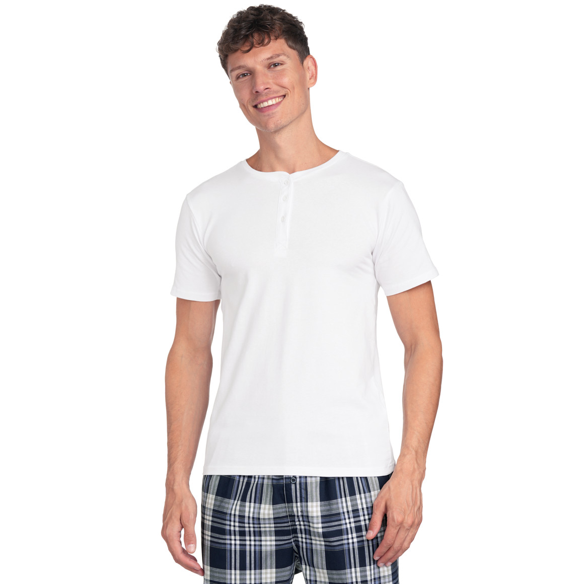 Herren T-Shirt mit Serafino-Ausschnitt 