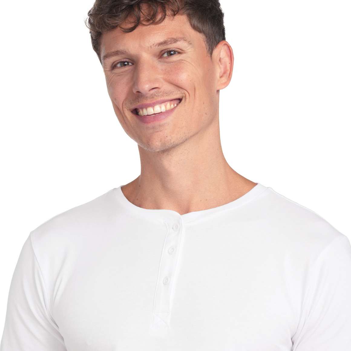 Herren T-Shirt mit Serafino-Ausschnitt 