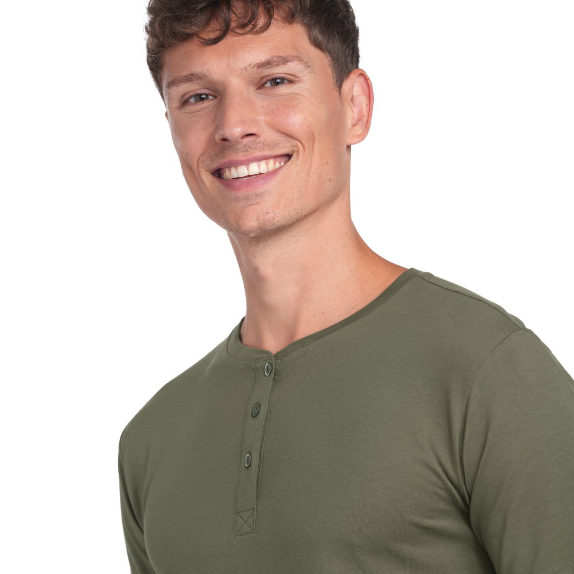 Herren T-Shirt mit Serafino-Ausschnitt