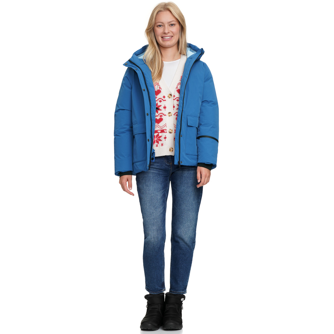 Dames gewatteerd jack met capuchon