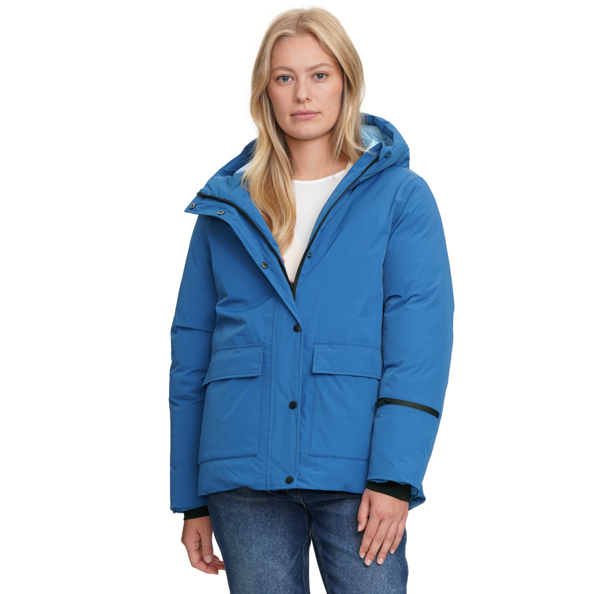 Dames gewatteerd jack met capuchon