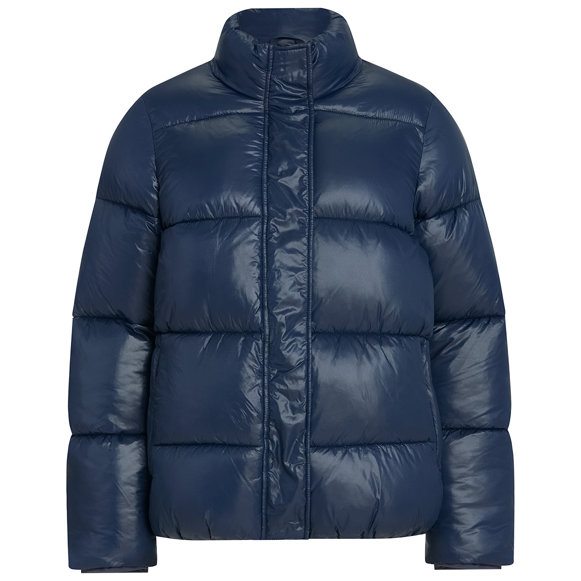 Dames winterjas met glanzende look