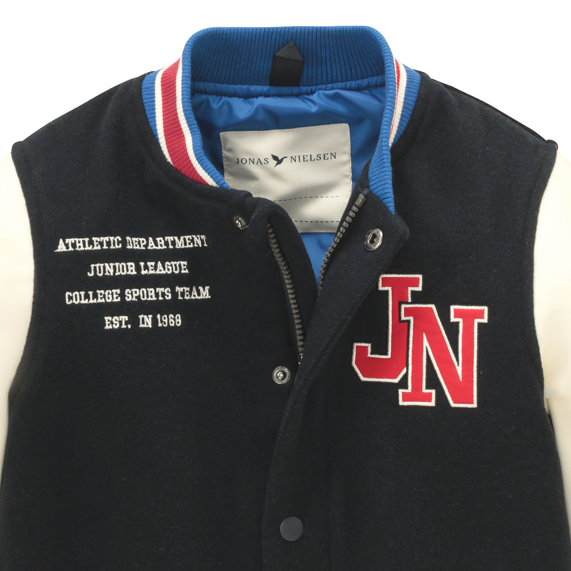 College-jas voor jongens met rugprint