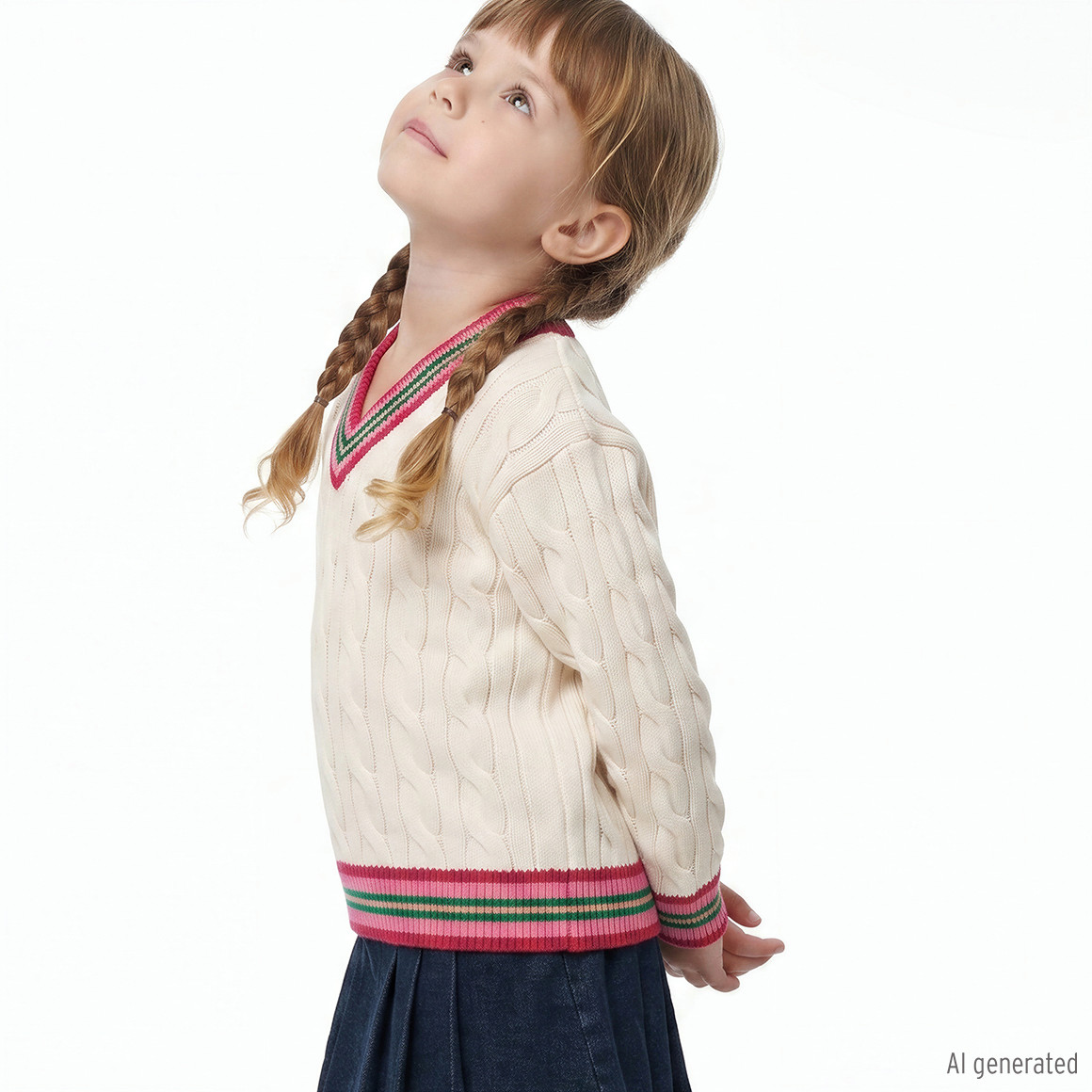 Mädchen Strickpullover im College-Style