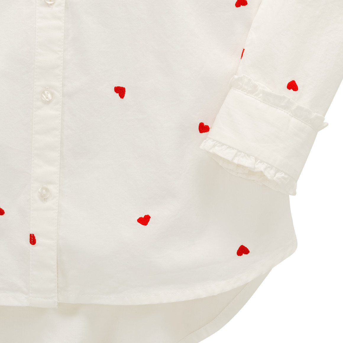 Mädchen Bluse mit Herz-Allover