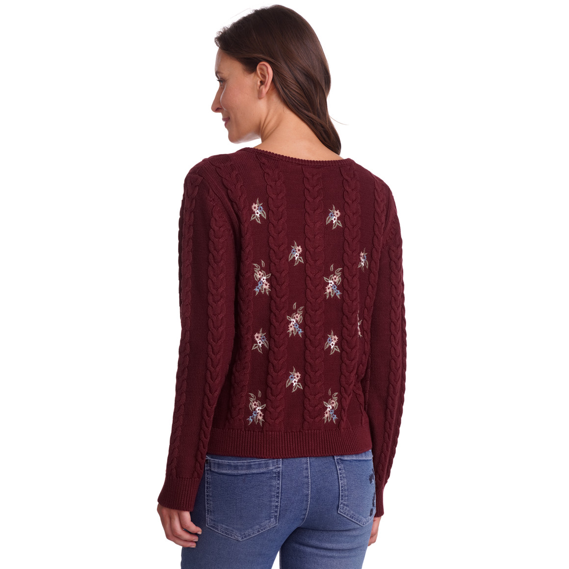 Damen Strickjacke mit Stickereien