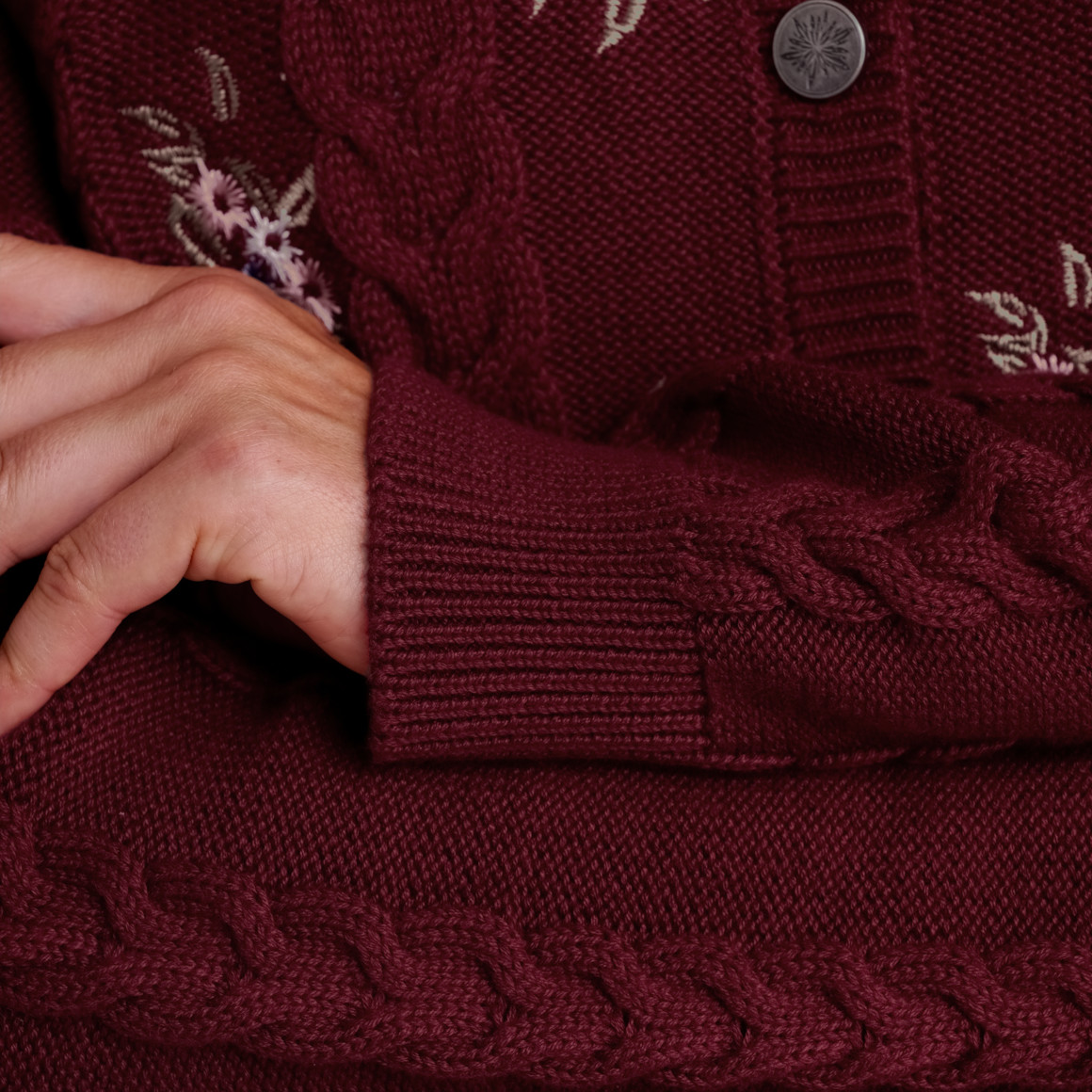 Damen Strickjacke mit Stickereien