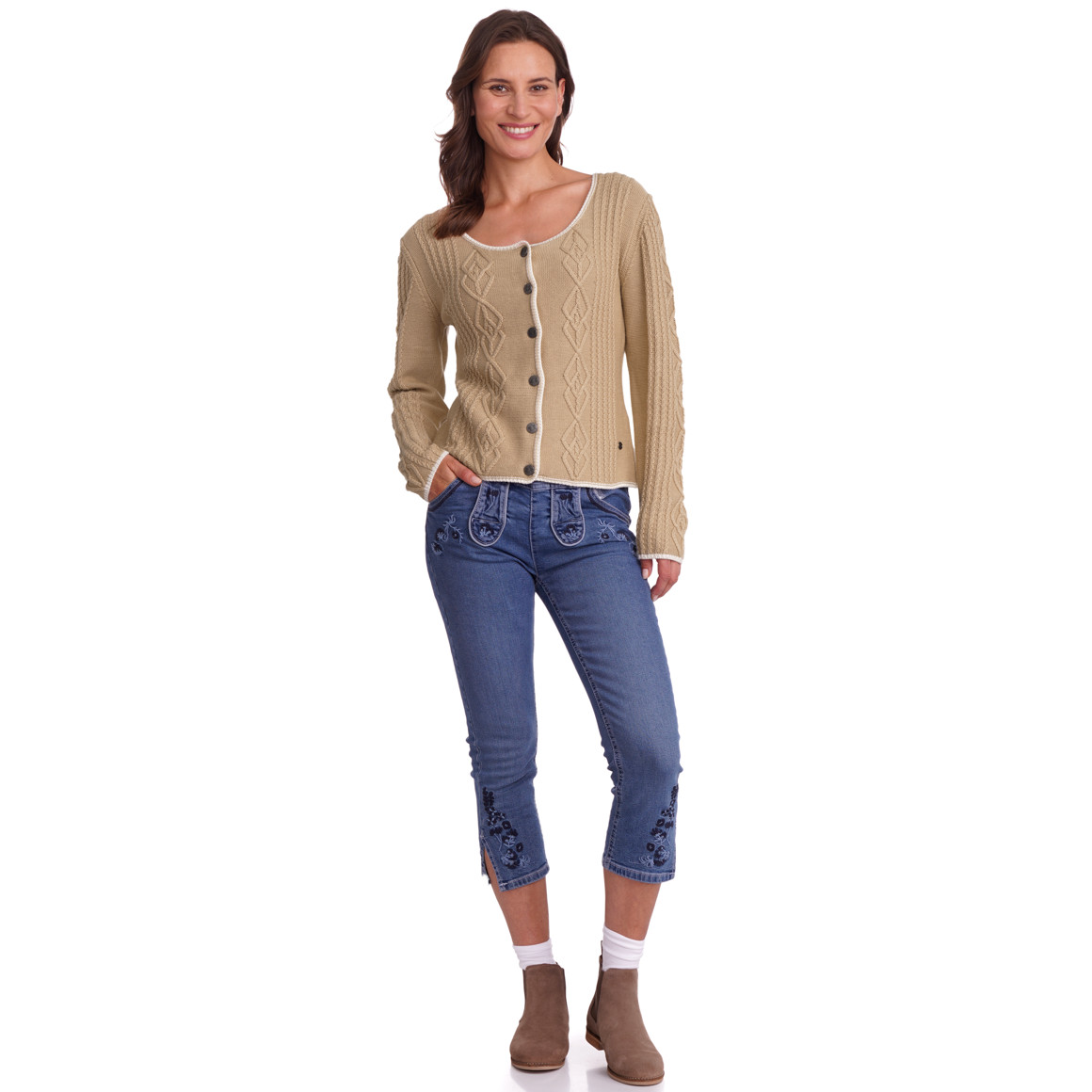 Damen Strickjacke in Flecht-Struktur