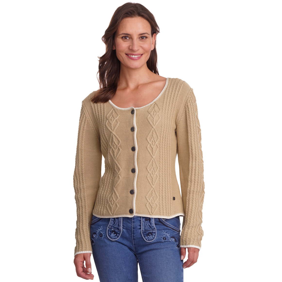 Damen Strickjacke in Flecht-Struktur
