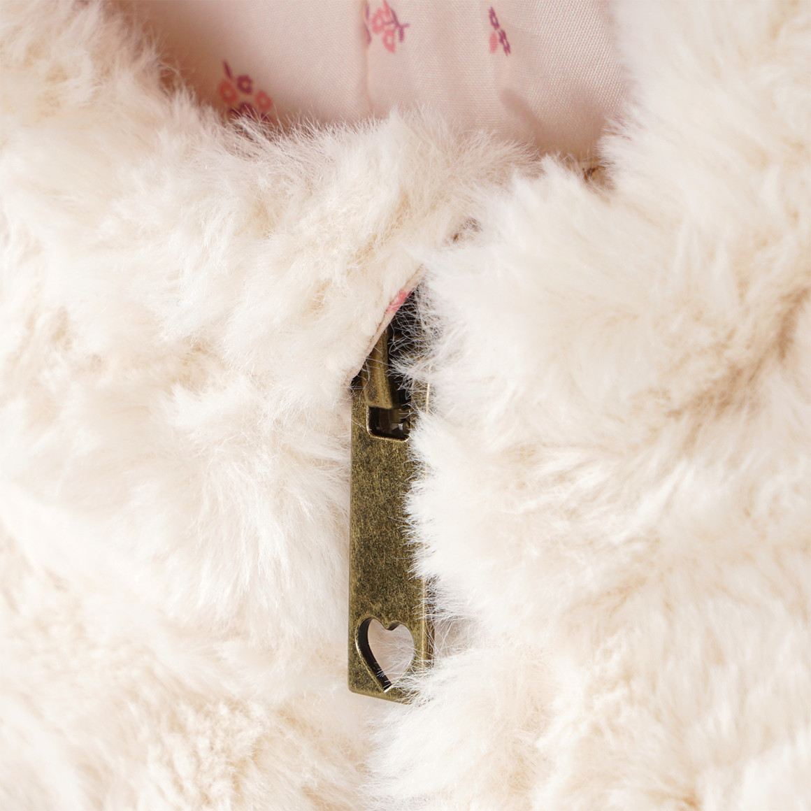 Meisjesjas met imitatiebont