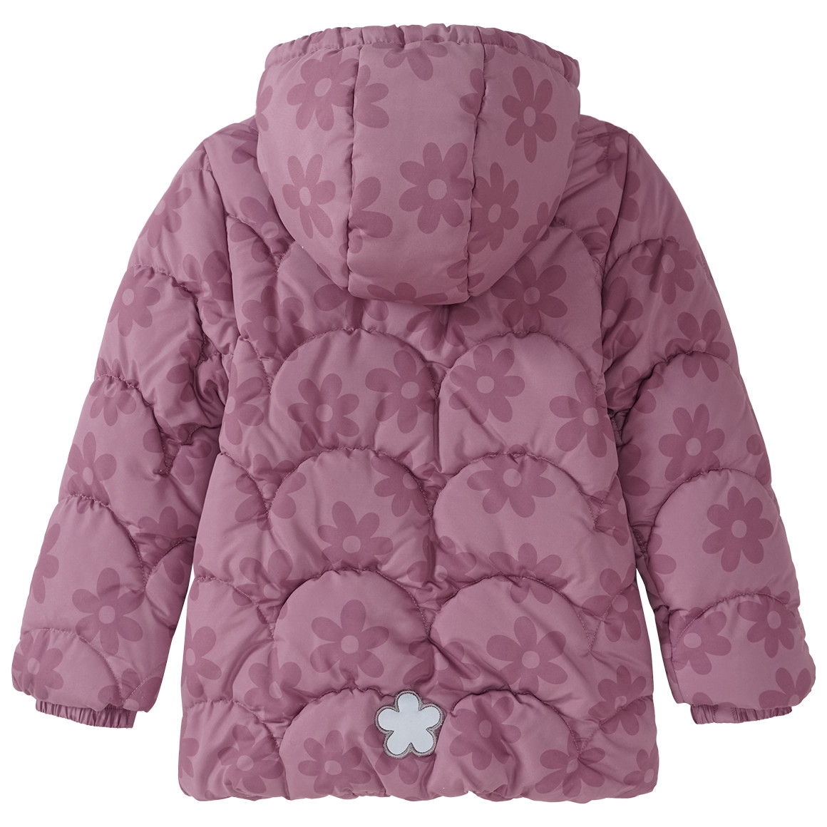 Gewatteerd meisjesjack met bloemen all-over