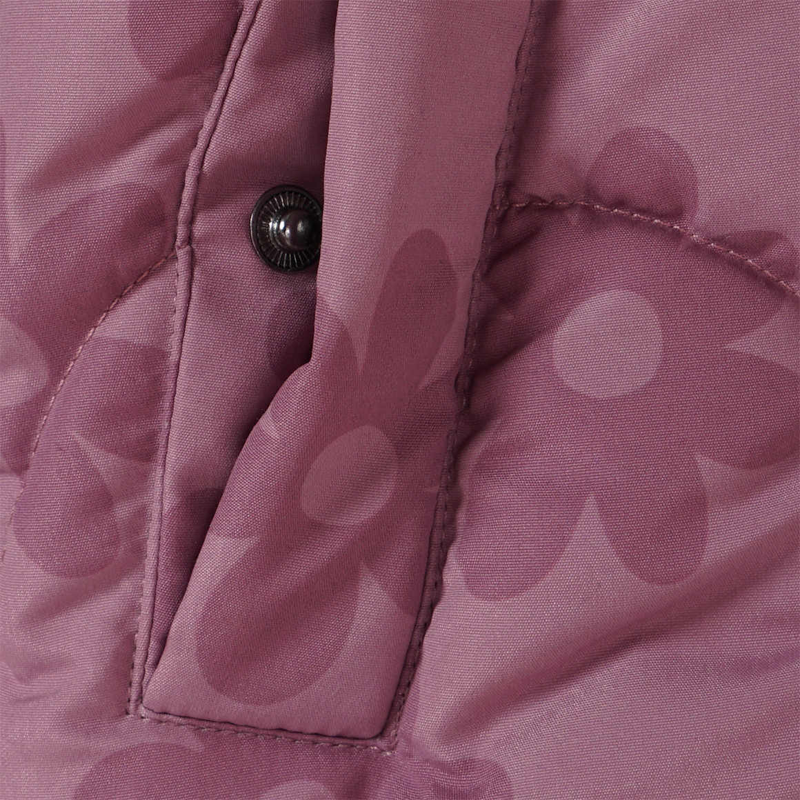 Gewatteerd meisjesjack met bloemen all-over