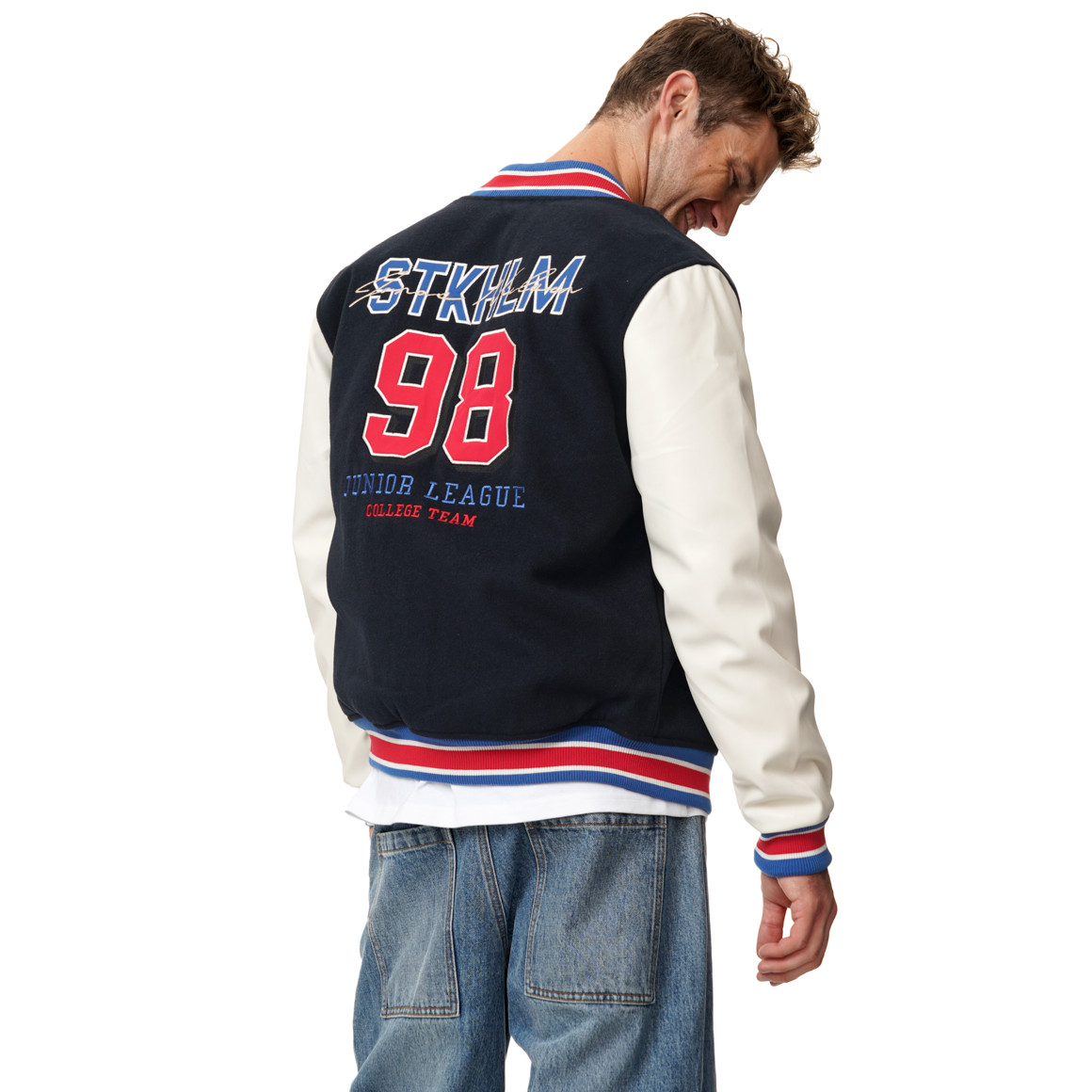 Herren Collegejacke mit Backprint