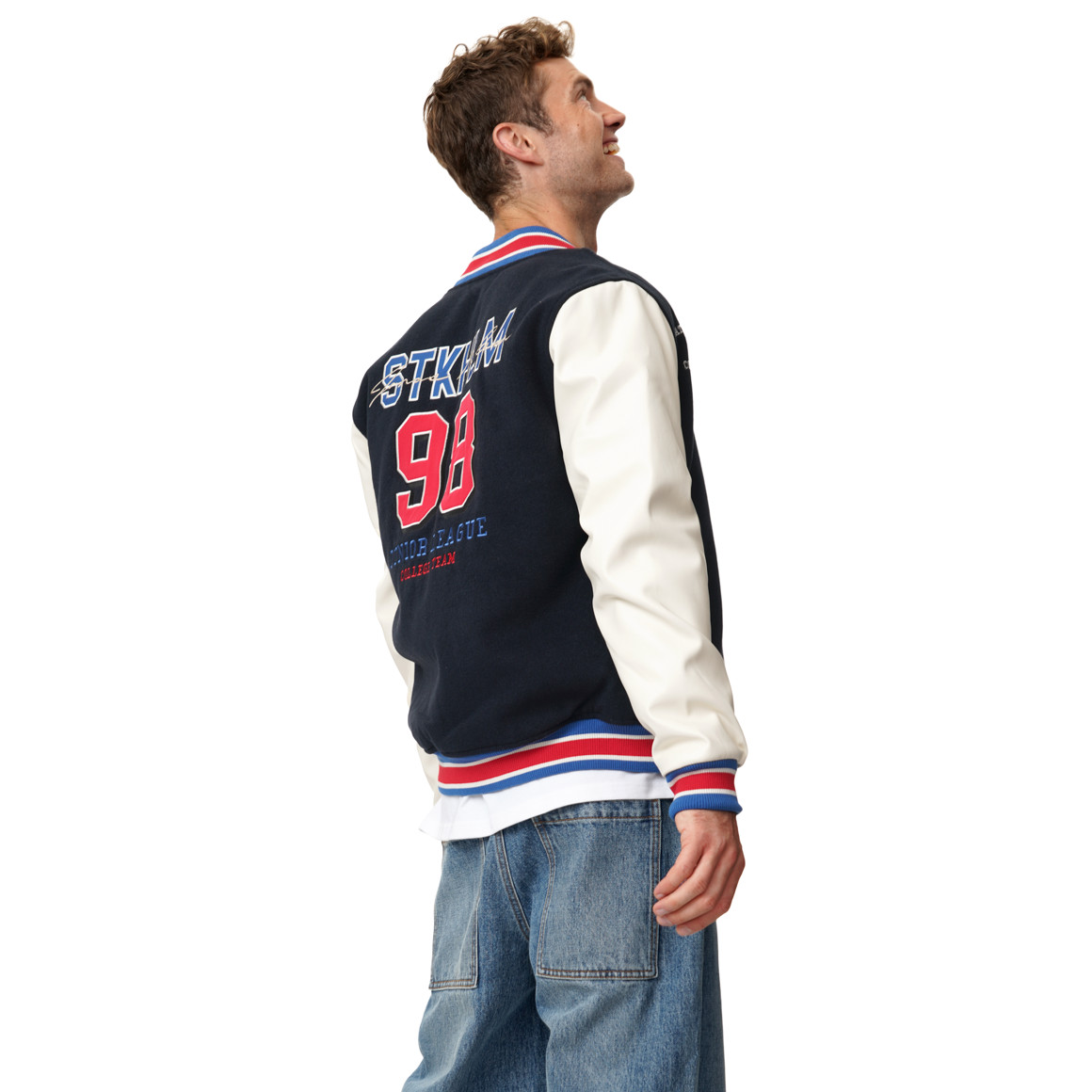 Herren Collegejacke mit Backprint
