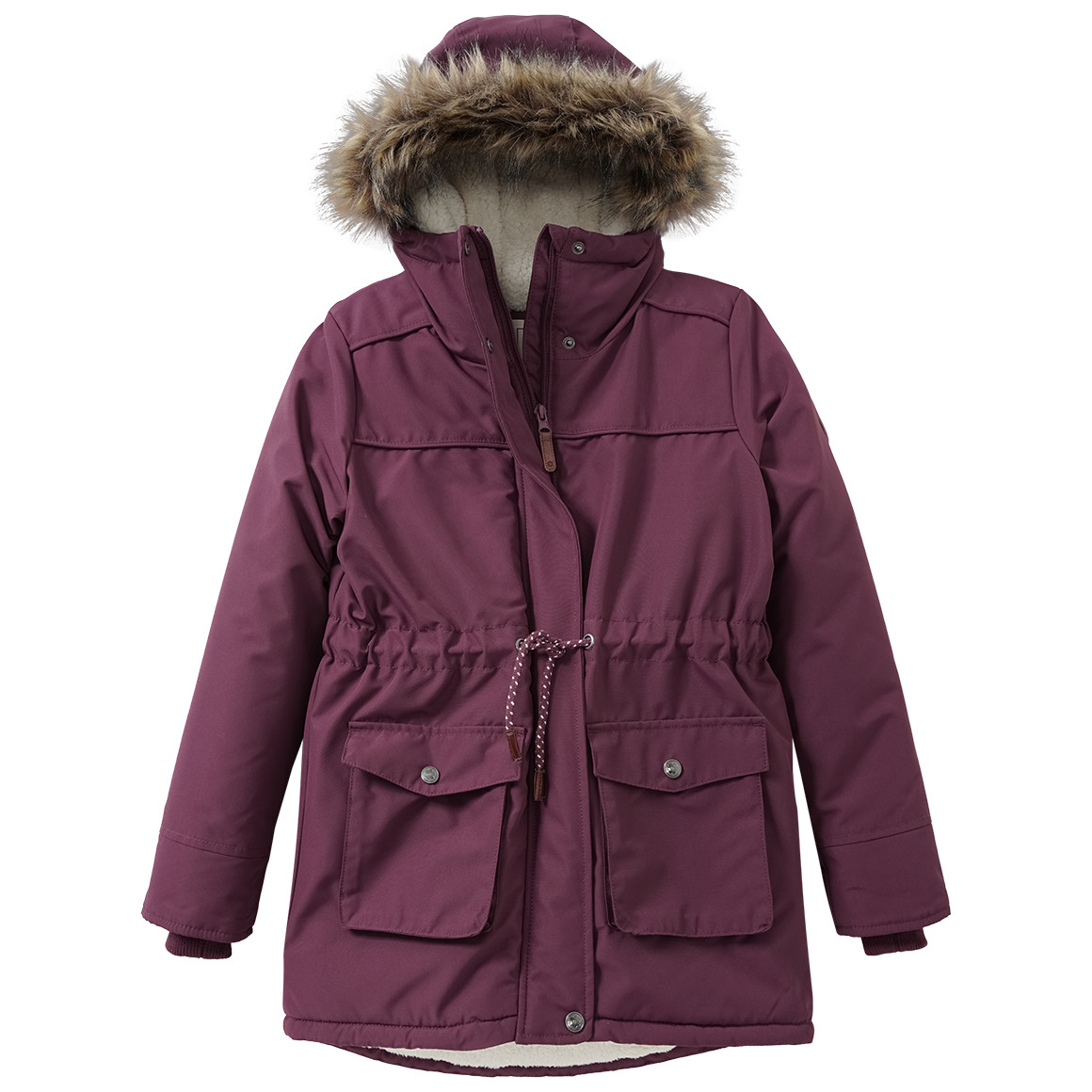 Mädchen Parka mit Fellimitat