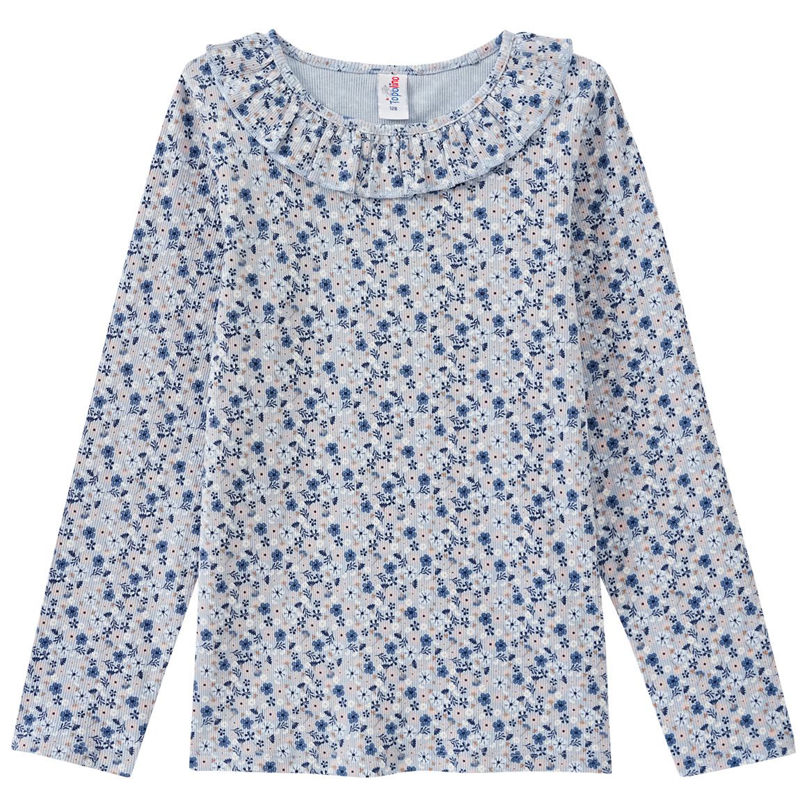 8817 Lässiger Langarmshirt Overall Für Mädchen - Elastische Taille Mit Gürtel Blau