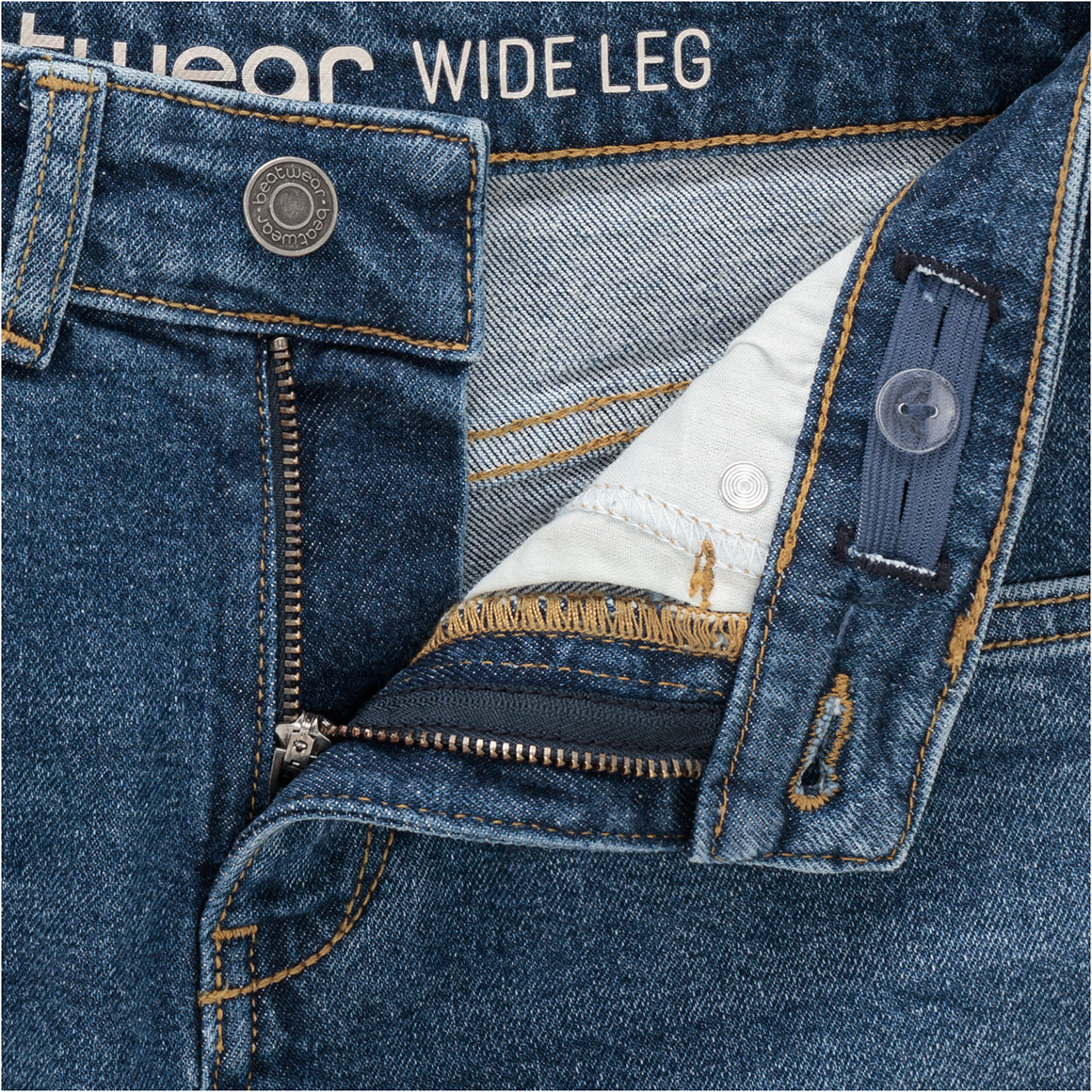 Jungen Wide-Leg-Jeans mit verstellbarem Bund