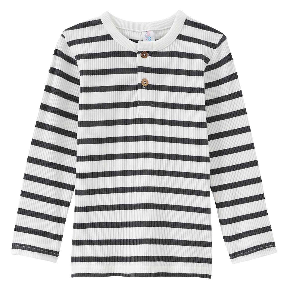 Babyshirt met lange mouwen en ribstructuur