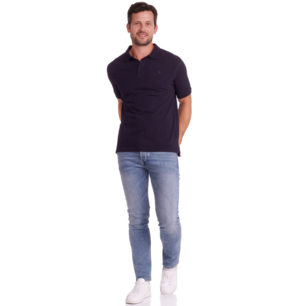 Herenpoloshirt effen