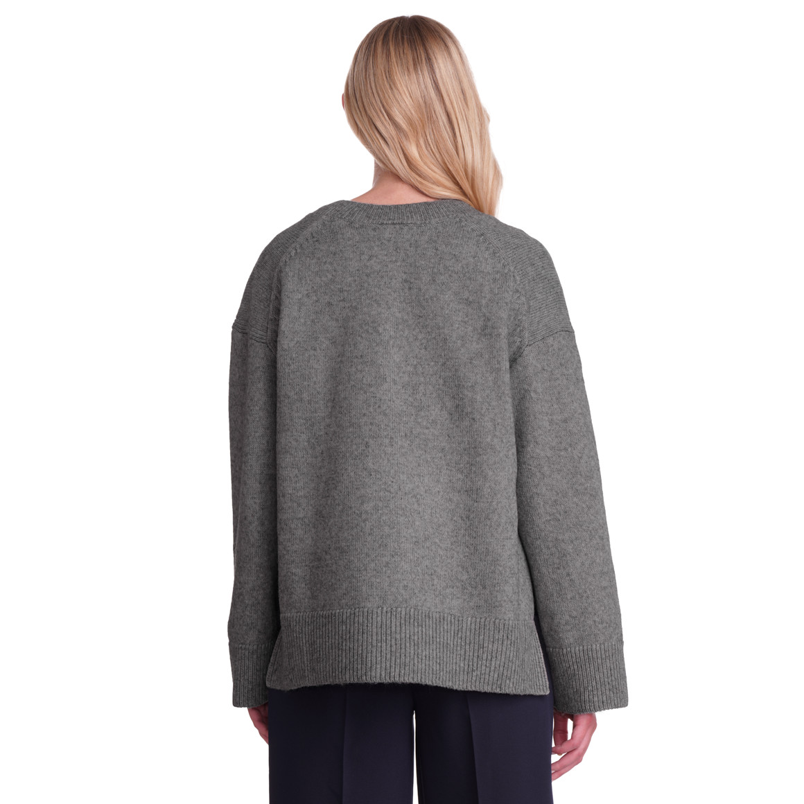 Dames gebreide trui met V-hals