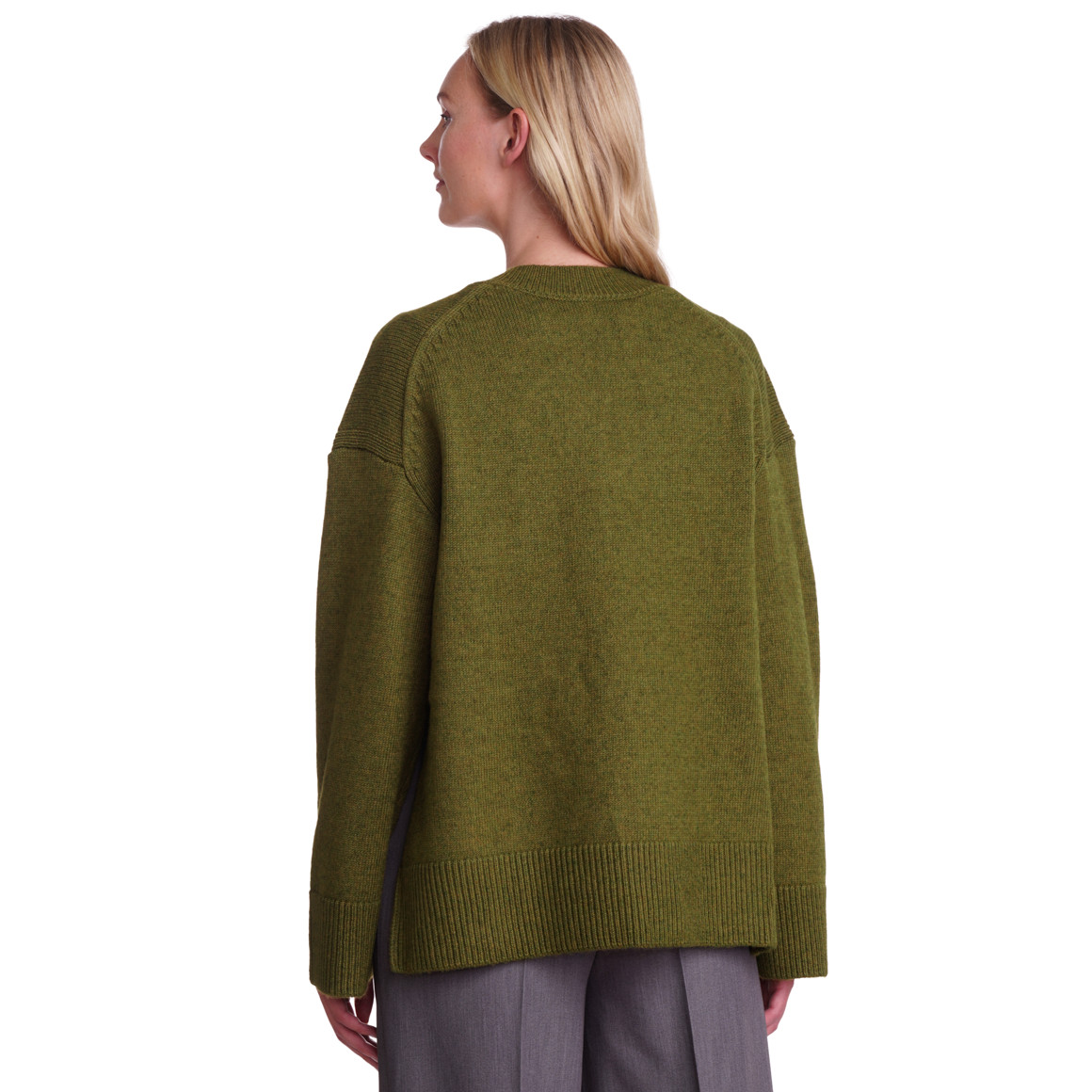 Dames gebreide trui met V-hals