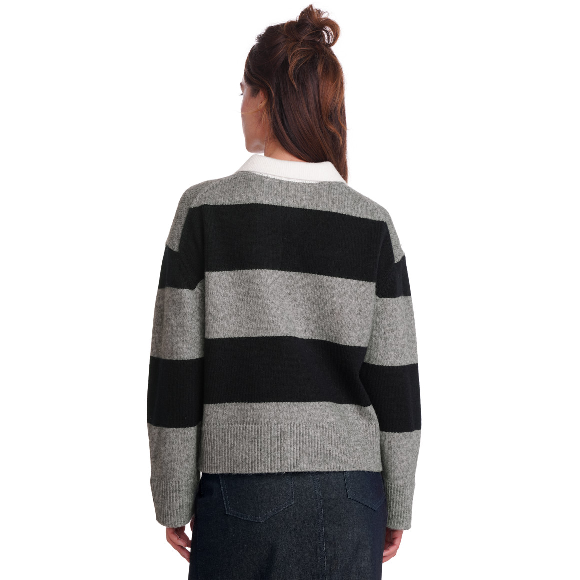 Gebreide damestrui met blokstrepen
