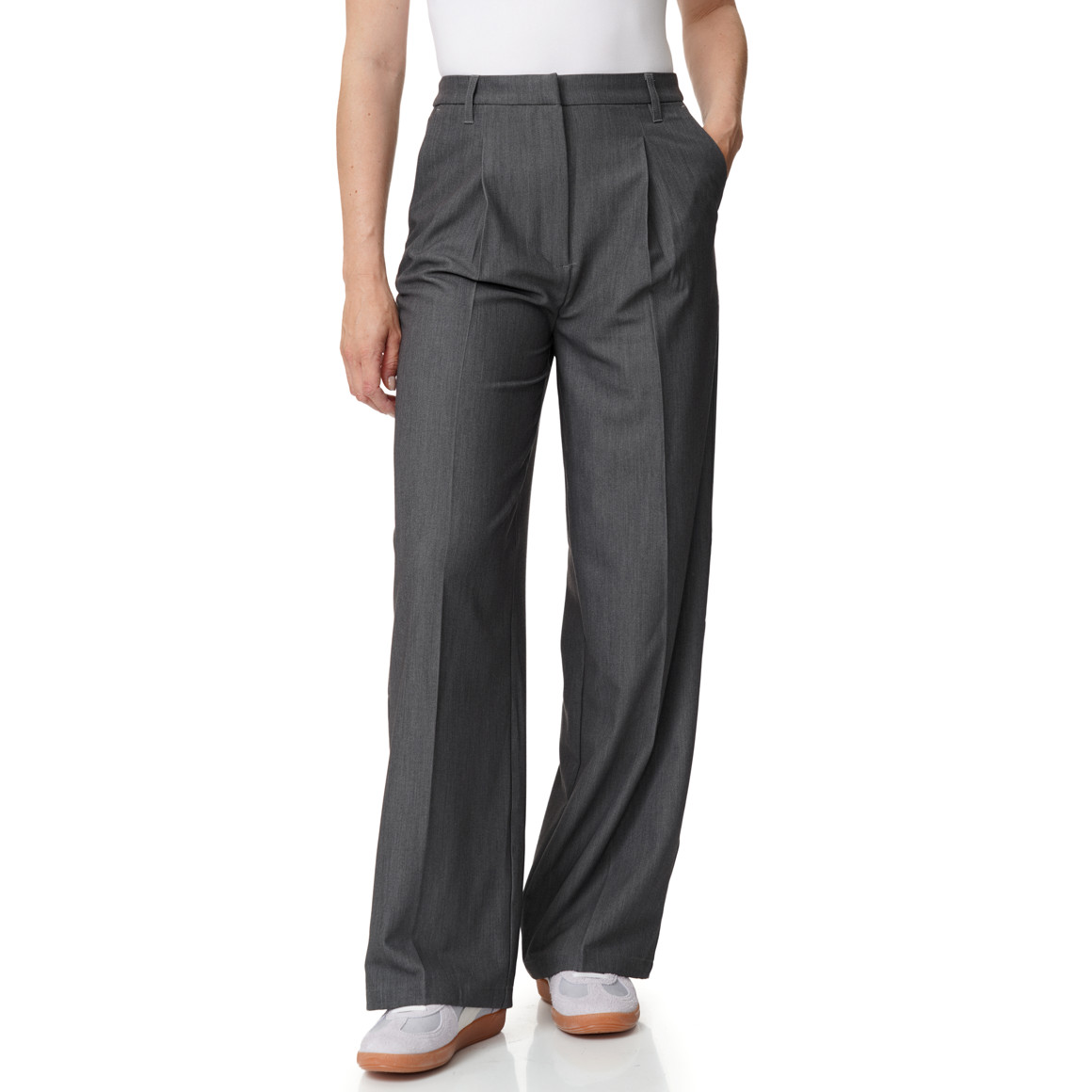 Damen Straight-Hose mit Bundfalte