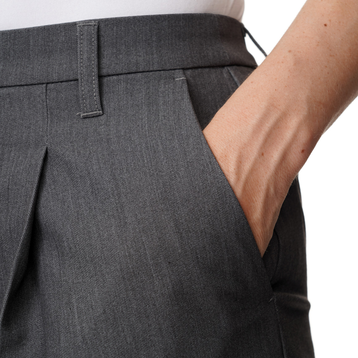 Damen Straight-Hose mit Bundfalte